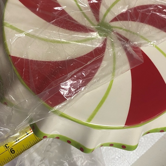 Christmas Peppermint Twist 2-1 Serving chips and dip or Cake holder - Picture 8 of 9